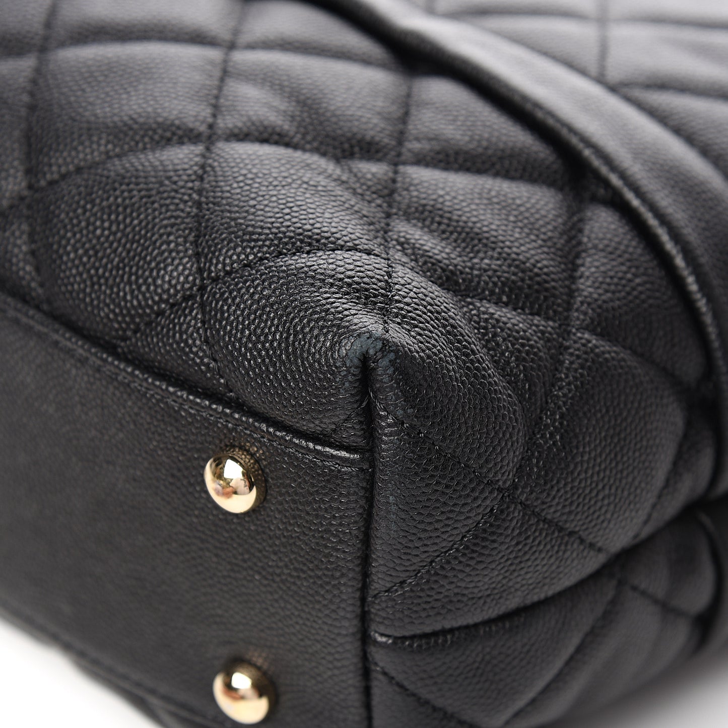 Caviar Quilted Rolled Up Tote Black