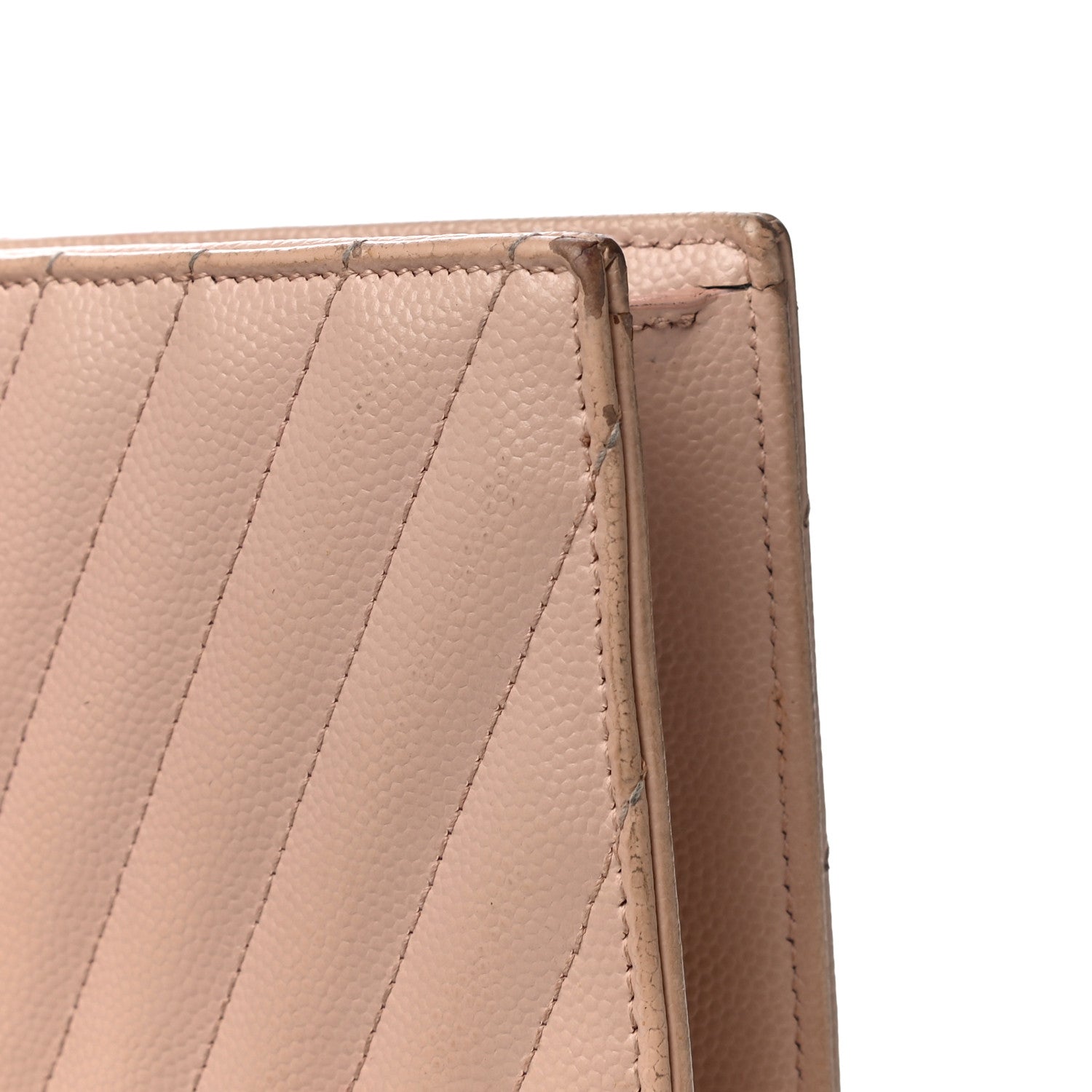 Saint Laurent Grain De Poudre Matelasse Chevron Monogram Envelope Chain Wallet Nude Powder 28 of 30