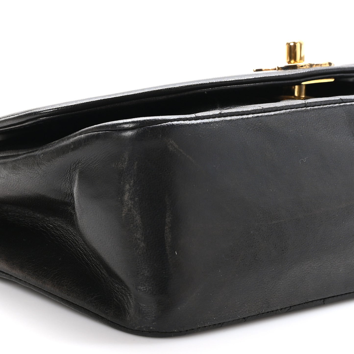 Lambskin Quilted Small Single Flap Black