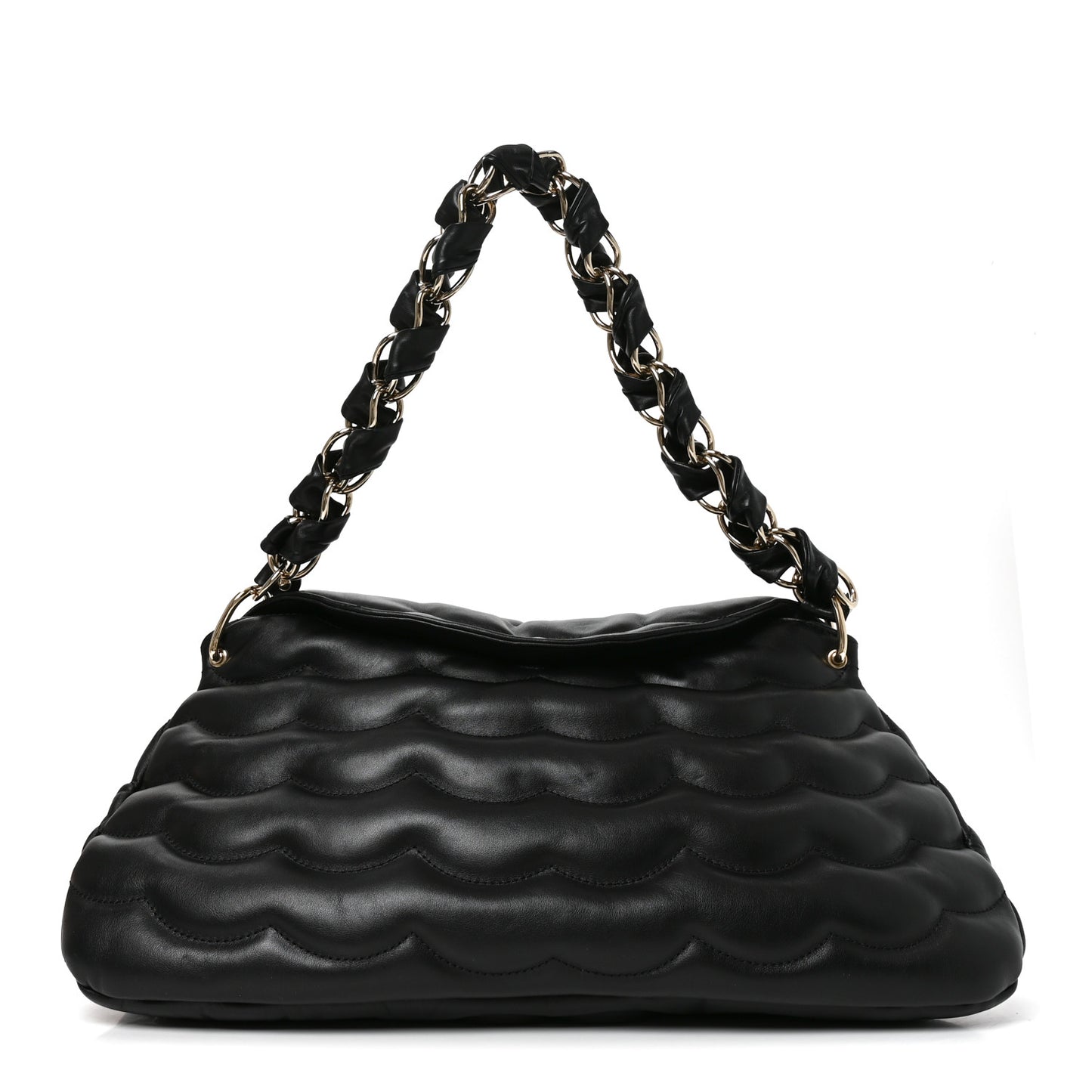 Quilted Calfskin Juana Shoulder Bag Black