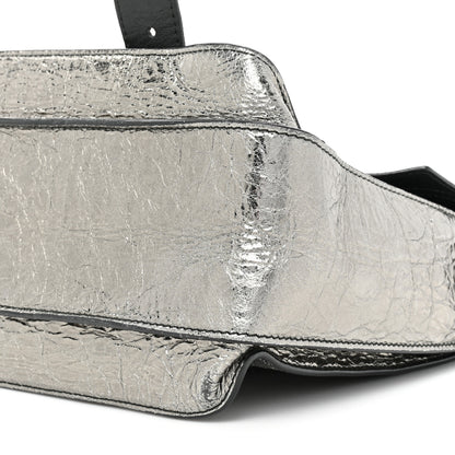 Proenza Schouler Metallic Paper Lambskin Medium PS1 Plus Zip Satchel Gun Metal 8 of 19