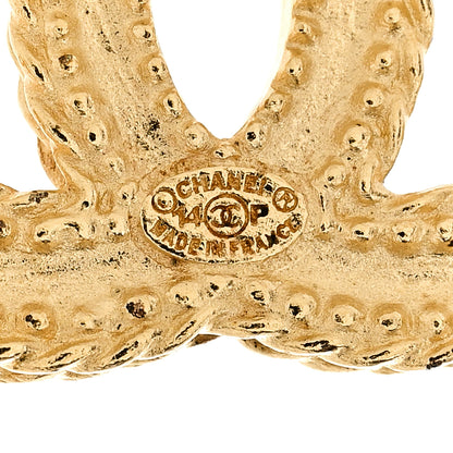 Chanel CC Drop Earrings Matte Gold 3 of 5