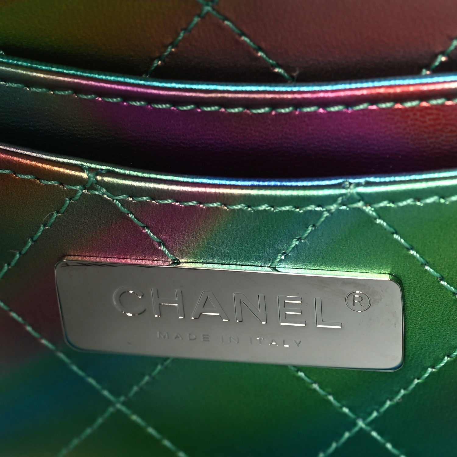 Chanel PVC Patent Calfskin Patent Lambskin Small CC Vanity Case Green 6 of 9