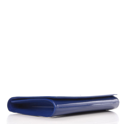 Saint Laurent Patent Calfskin Monogram Large Belle De Jour Clutch Royal Blue 4 of 7