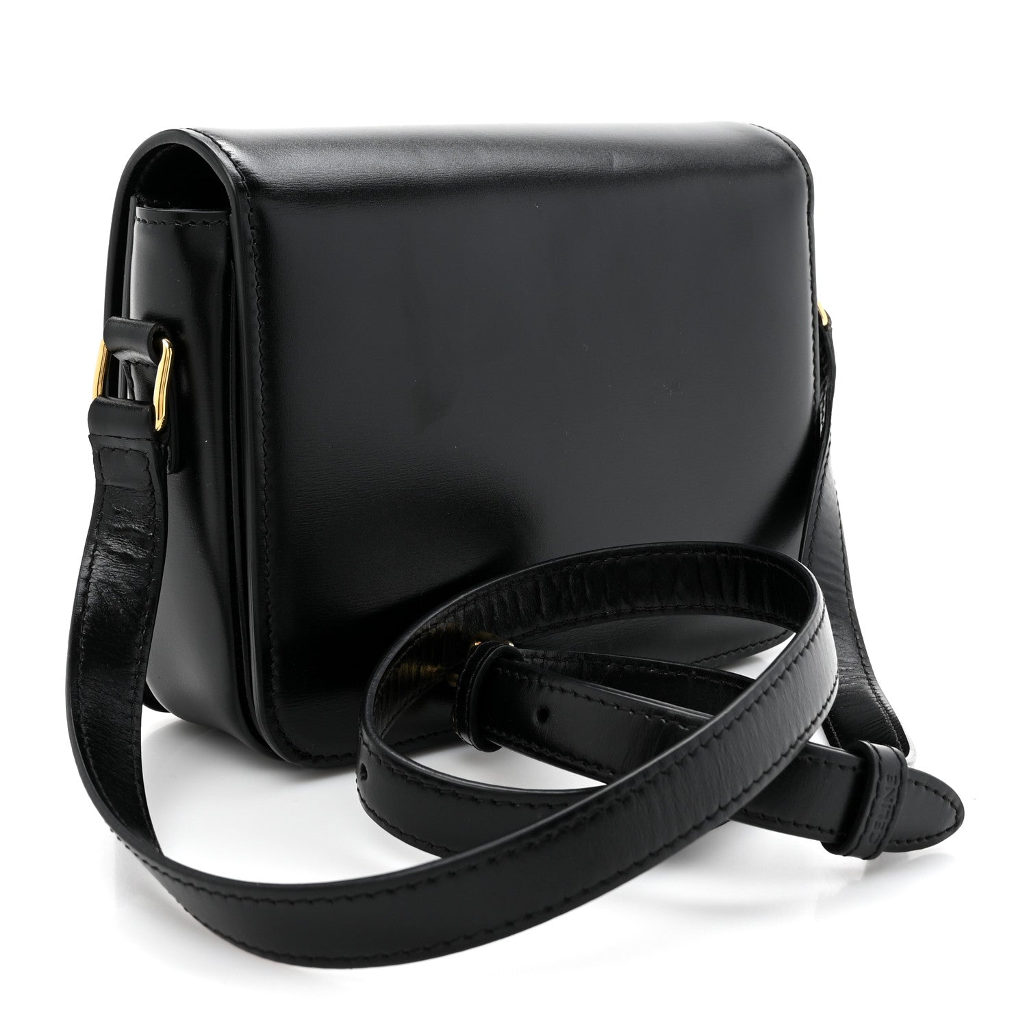 Celine Shiny Calfskin Teen Triomphe Black 3 of 13
