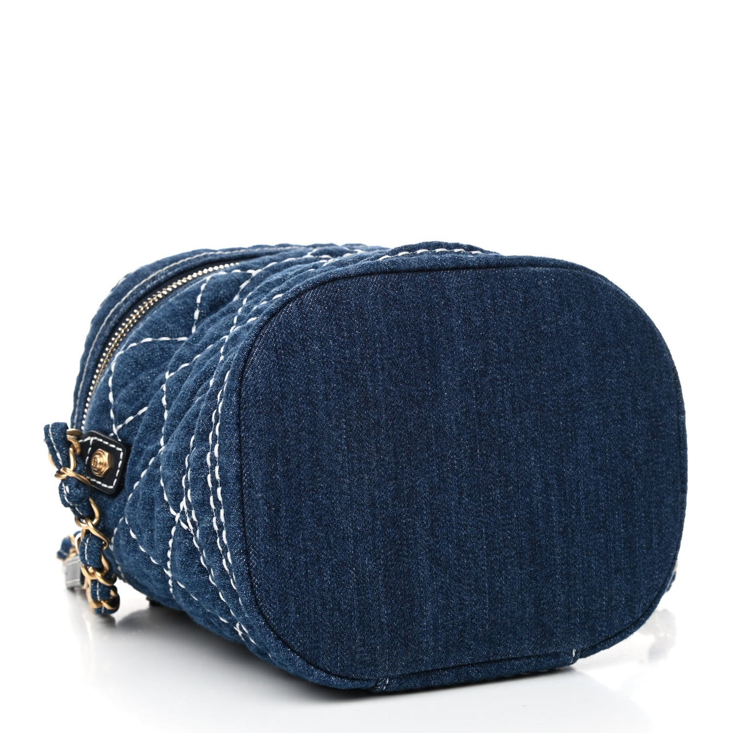 Denim Quilted Denim Trip Vanity Cosmetic Case Blue