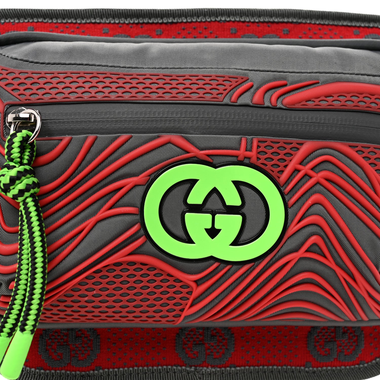 Gucci Jersey GG Monogram All Over Sporty Belt Bag Green Grey Multicolor 8 of 10