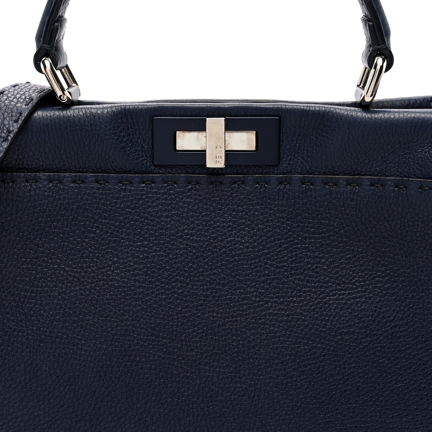 Cuoio Romano Selleria Medium Peekaboo Iconic Satchel Blue Notte