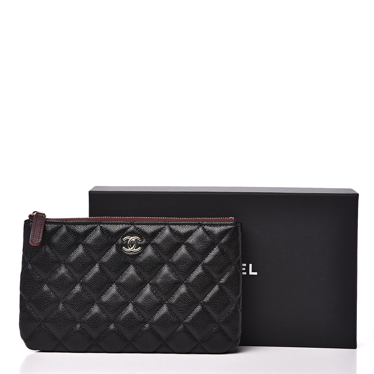 Caviar Quilted Small Pouch Black