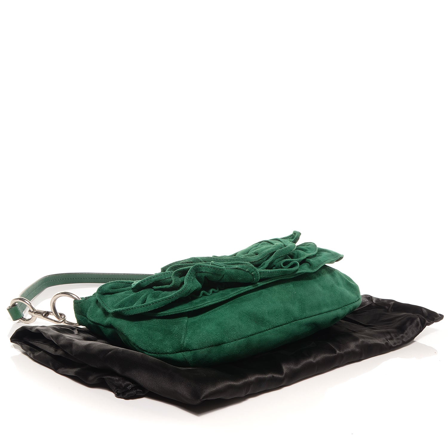 Saint Laurent Suede Nadja Shoulder Bag Green 4 of 7