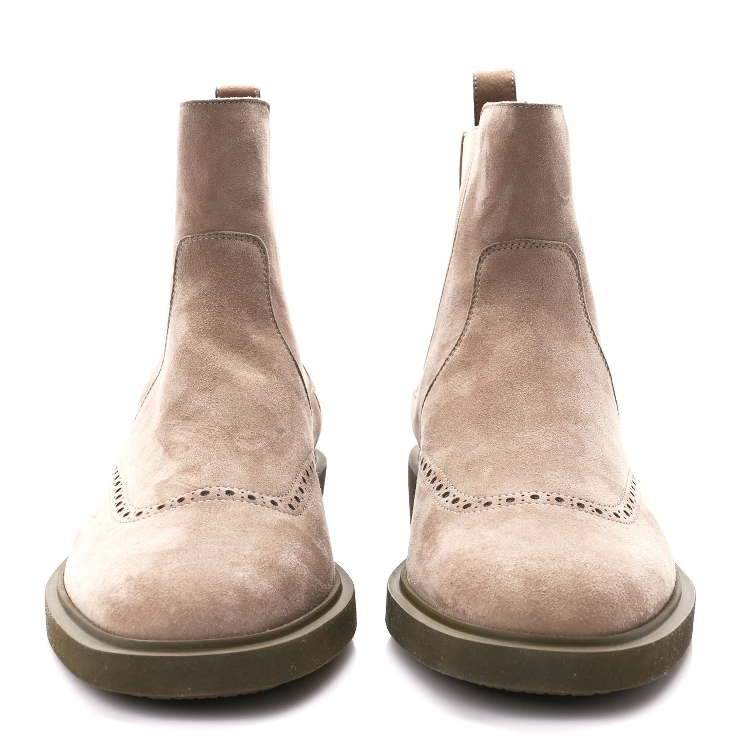Suede Goatskin Mens Ebony Chelsea Ankle Boots 42 Beige