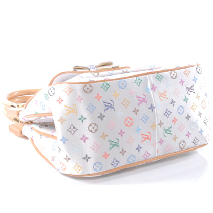 Louis Vuitton Silk Satin Monogram Multicolor Abelia White 4 of 7
