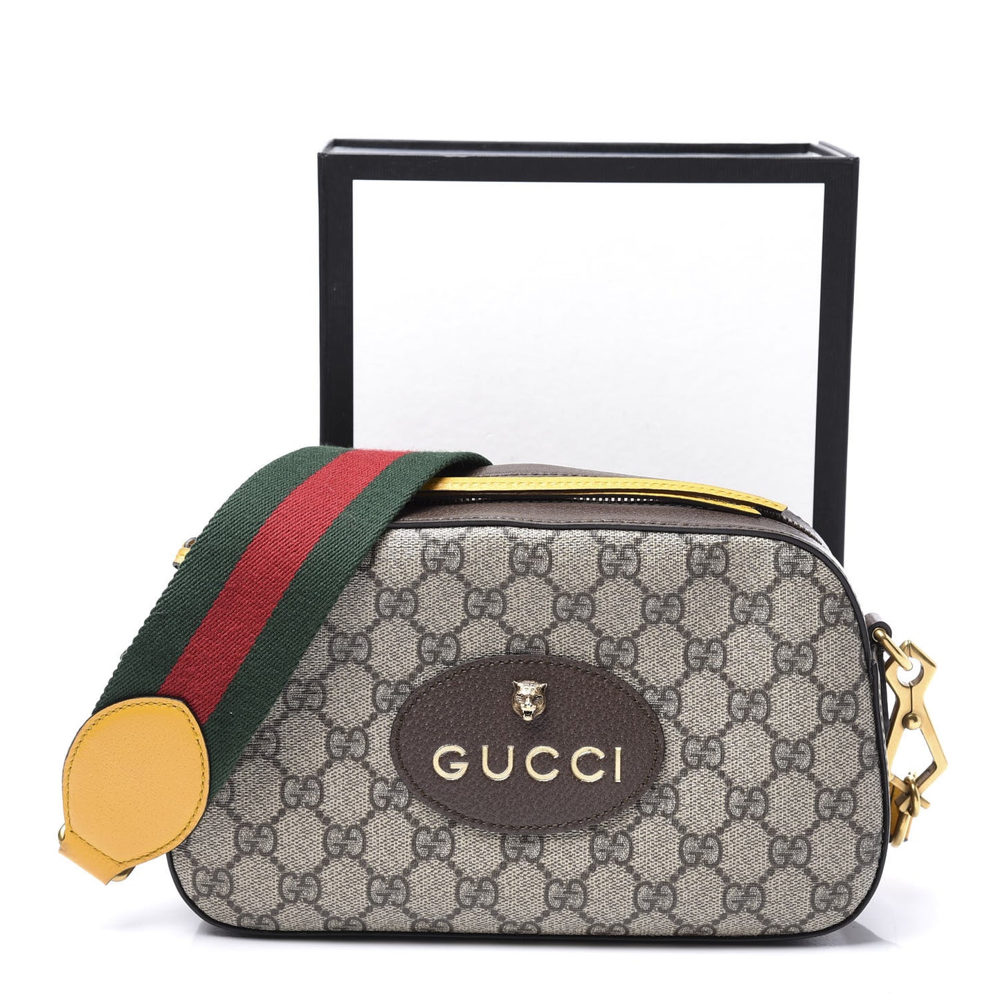 GG Supreme Monogram Web Neo Vintage Shoulder Bag Beige New Acero Crop