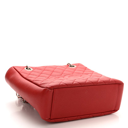 Chanel Caviar Quilted Petit Shopping Tote PST Red 4 of 11