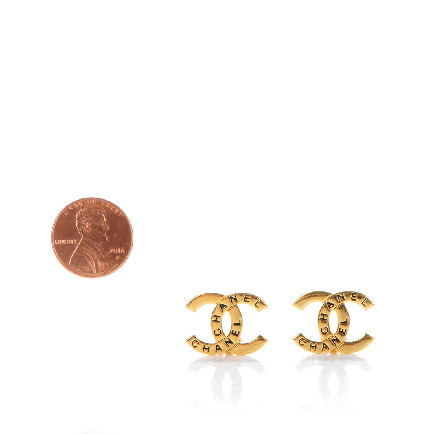 Chanel CC Clip On Earrings Gold 2 of 4