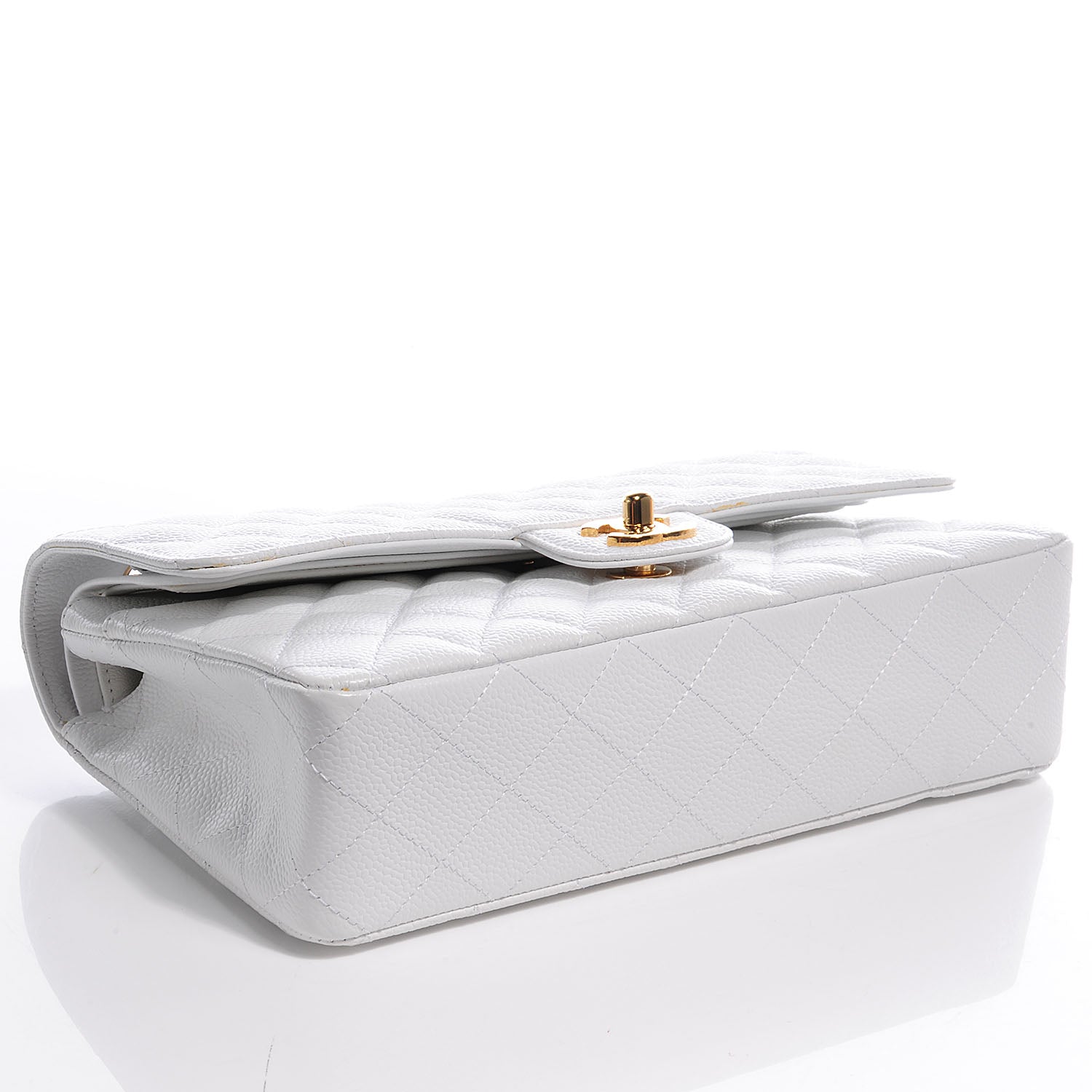 Chanel Caviar Quilted Medium Double Flap White 4 of 9