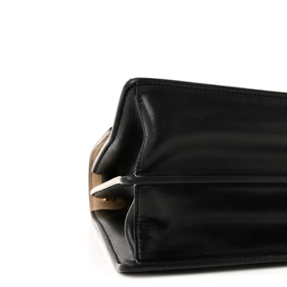 Fendi Vitello Liberty Lucido Metal Monster Eyes Studded Kan I Shoulder Bag Black 9 of 10