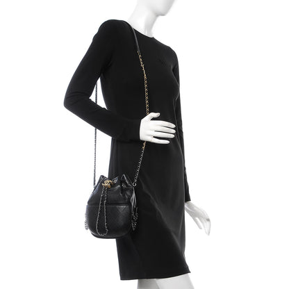 Chanel Calfskin Quilted Small Gabrielle Bucket Black 2 of 7