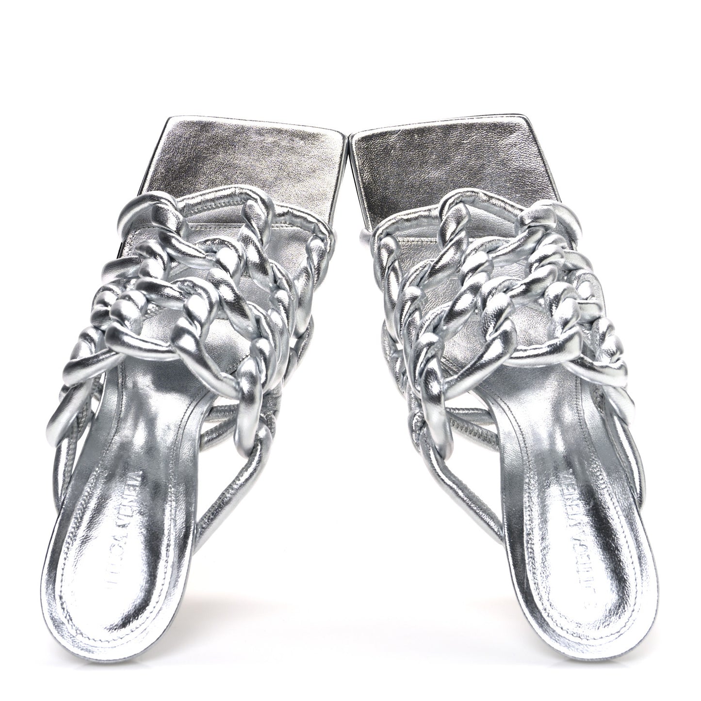 Reflection Weave Stretch Sandals 39 Silver