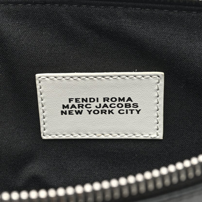 Fendi X MARC JACOBS Vitello King Logo Print Large Flat Pouch Black White 6 of 6