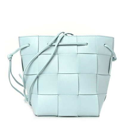 Bottega Veneta Nappa Maxi Intrecciato Small Cassette Bucket Bag Teal Washed 1 of 9