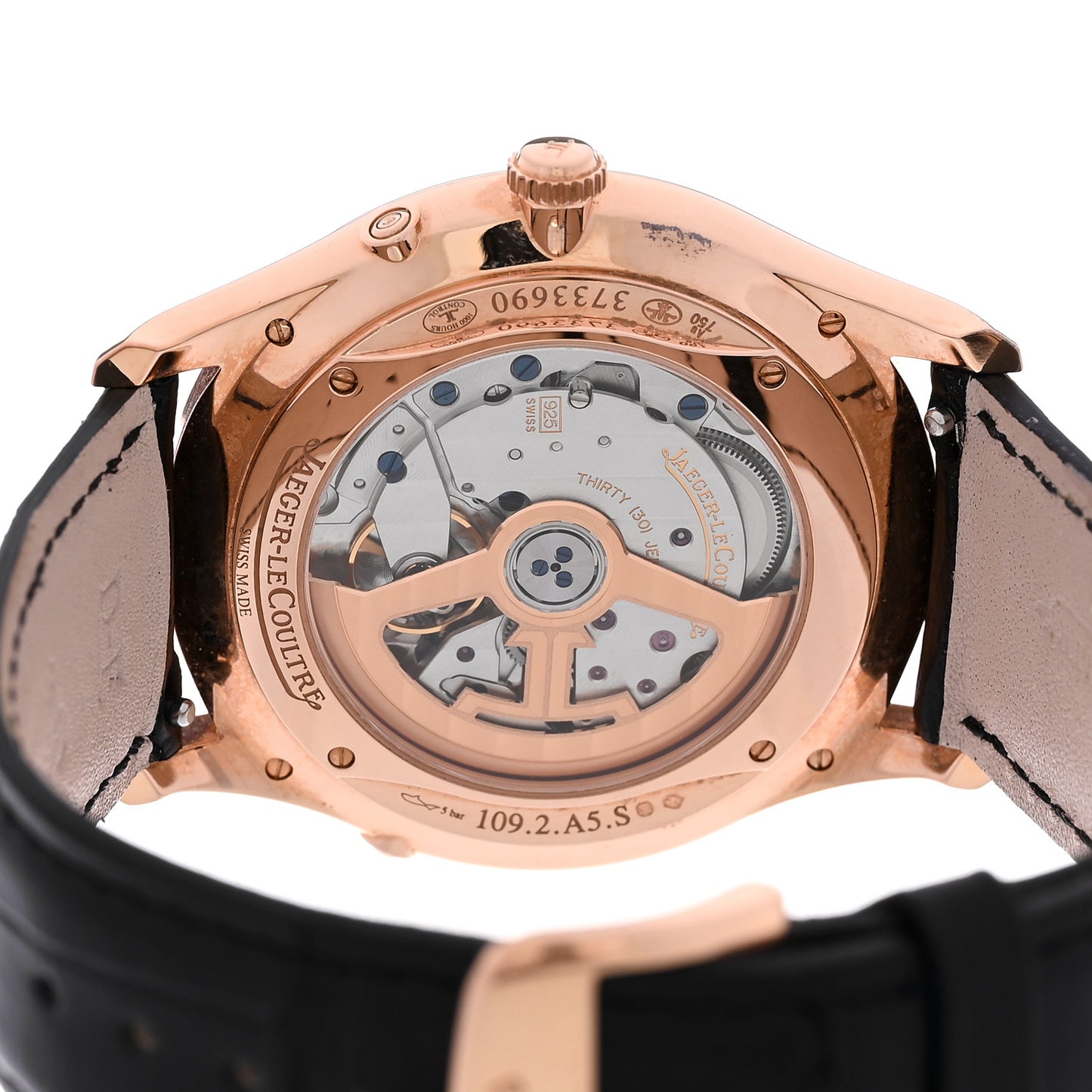 18K Rose Gold Alligator 39mm Master Ultra Thin Moon Automatic Watch Q1362511