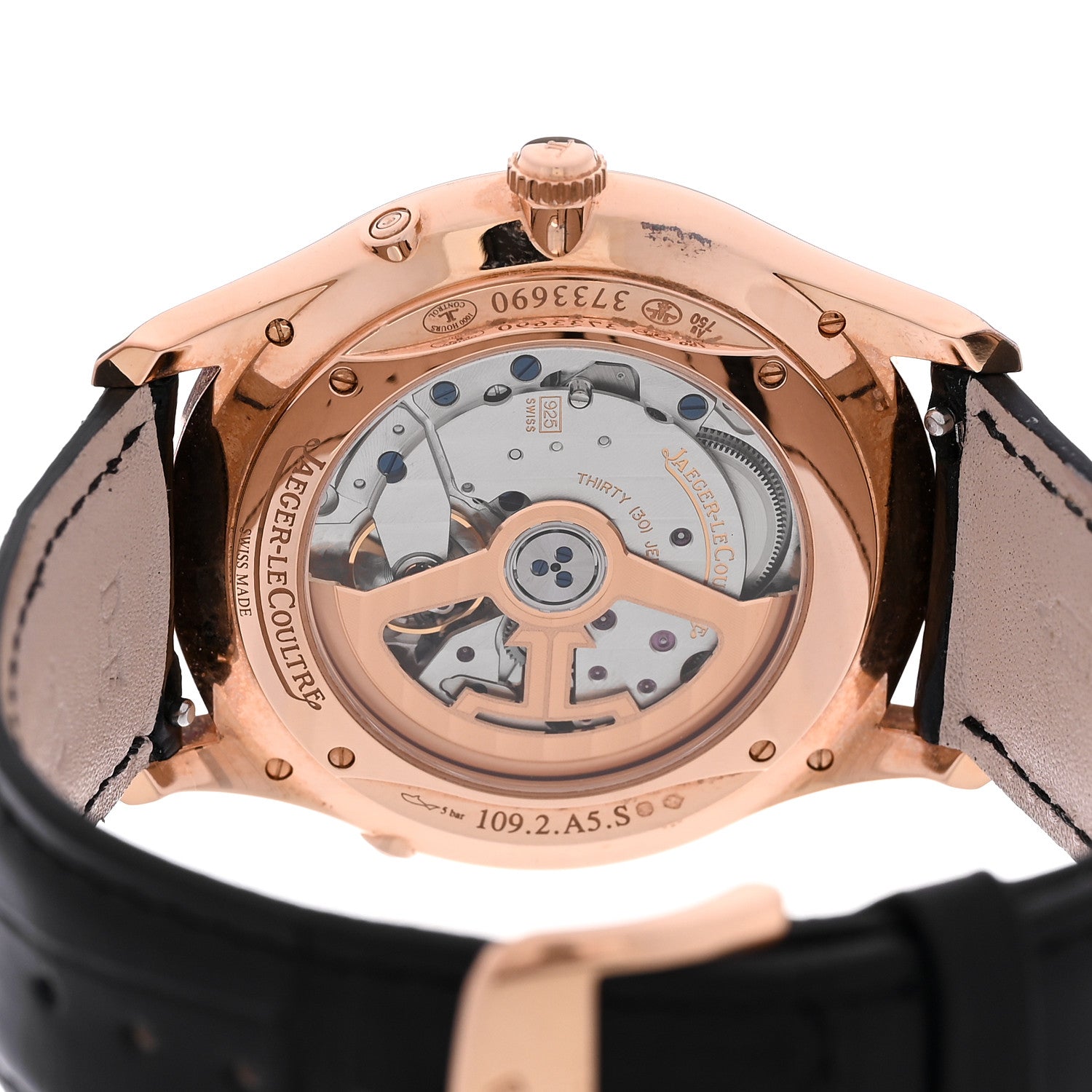 Jaeger-LeCoultre 18K Rose Gold Alligator 39mm Master Ultra Thin Moon Automatic Watch Q1362511 4 of 5