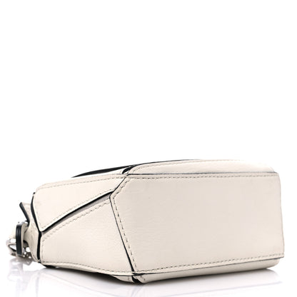 Loewe Calfskin Nano Puzzle Bag Soft White Black 4 of 9