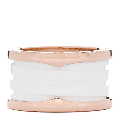 Bulgari 18K Rose Gold White Ceramic B.Zero1 Four-Band Ring 52 6 1 of 6