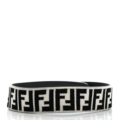 Fendi Velvet Tapestry Calfskin FF Reloaded Strap You White Black 2 of 6