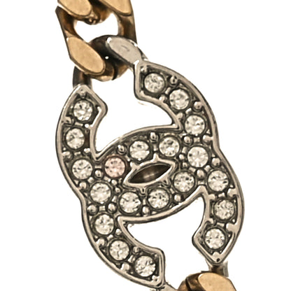 Chanel Crystal Chain CC Link Choker Gold Silver 5 of 5