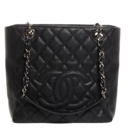 Chanel Caviar Quilted Petit Shopping Tote PST Black 1 of 7