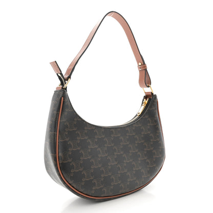 Celine Triomphe Canvas Calfskin Ava Shoulder Bag Tan 3 of 10