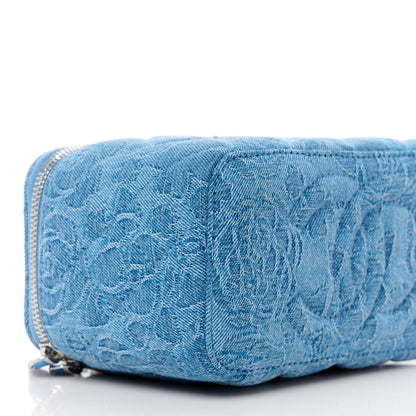 Chanel Denim Quilted Sweetheart Small Vanity Case With Chain Blue 9 of 11