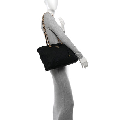 Prada Re-Nylon Impuntu Quilted Re-Edition 1995 Chaine Medium Tote Bag Black 2 of 10