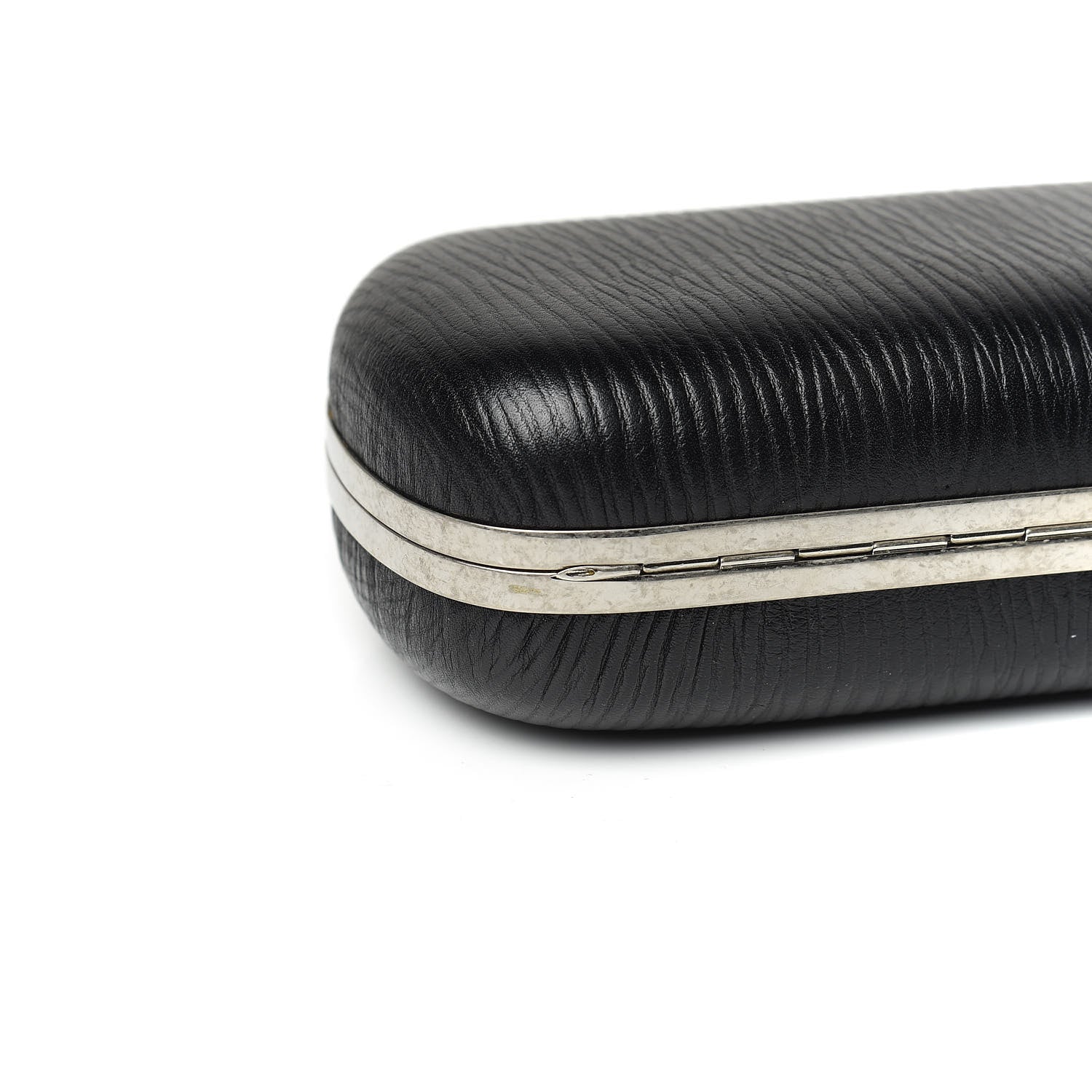 Alexander McQueen Textured Lambskin Skull Box Clutch Black 5 of 10