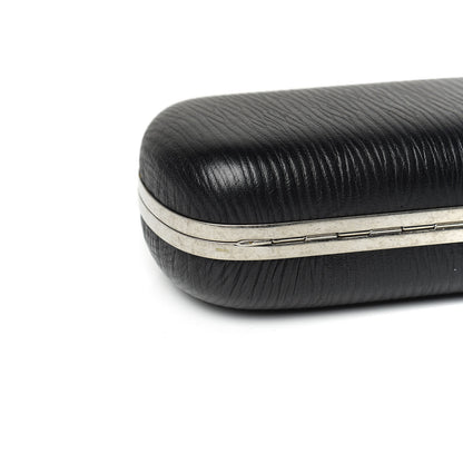 Alexander McQueen Textured Lambskin Skull Box Clutch Black 5 of 10