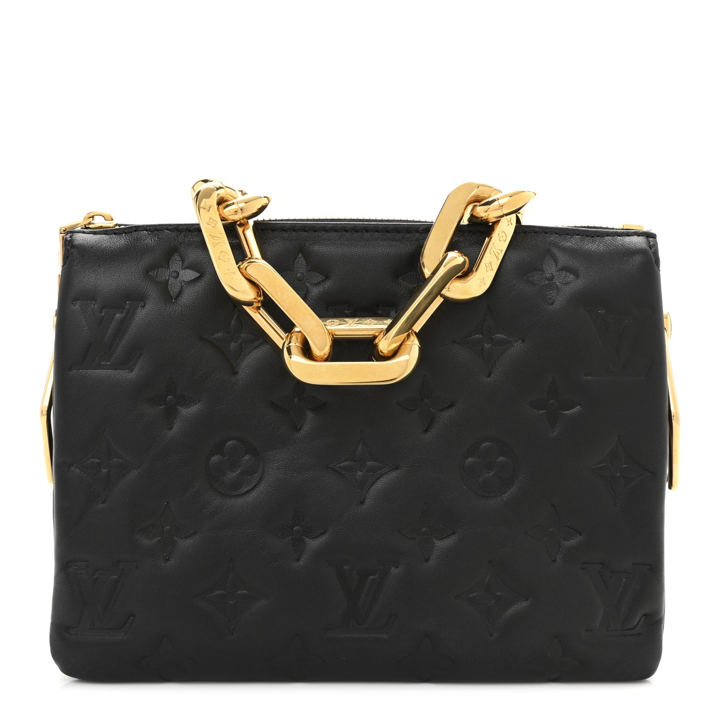 Lambskin Embossed Monogram Coussin BB Black