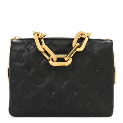 Louis Vuitton Lambskin Embossed Monogram Coussin BB Black 1 of 9