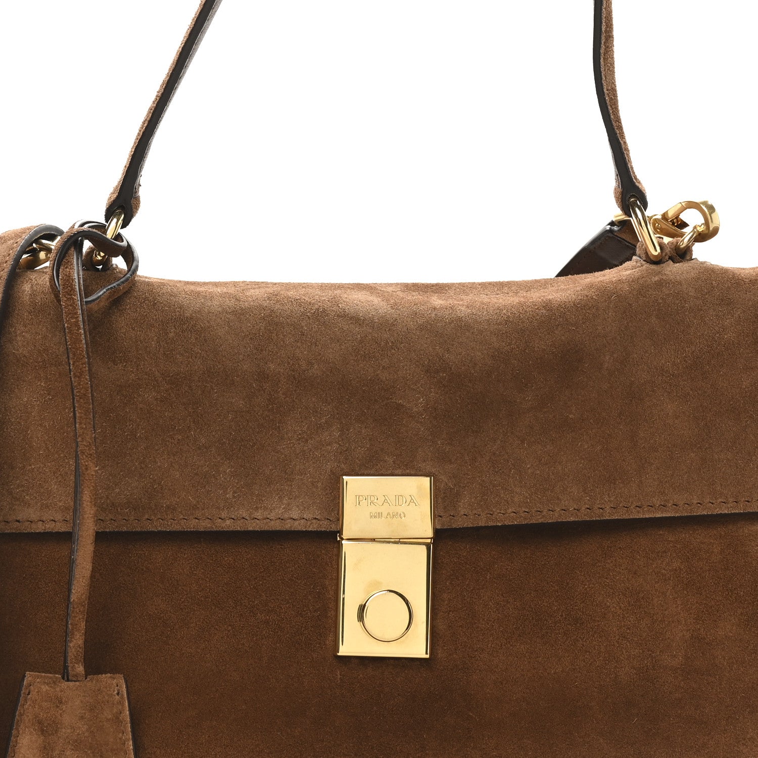 Prada Camoscio Medium Soft Sound Shoulder Bag Cacao 7 of 9