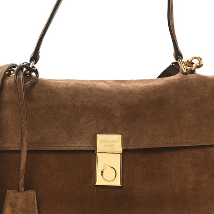 Prada Camoscio Medium Soft Sound Shoulder Bag Cacao 7 of 9