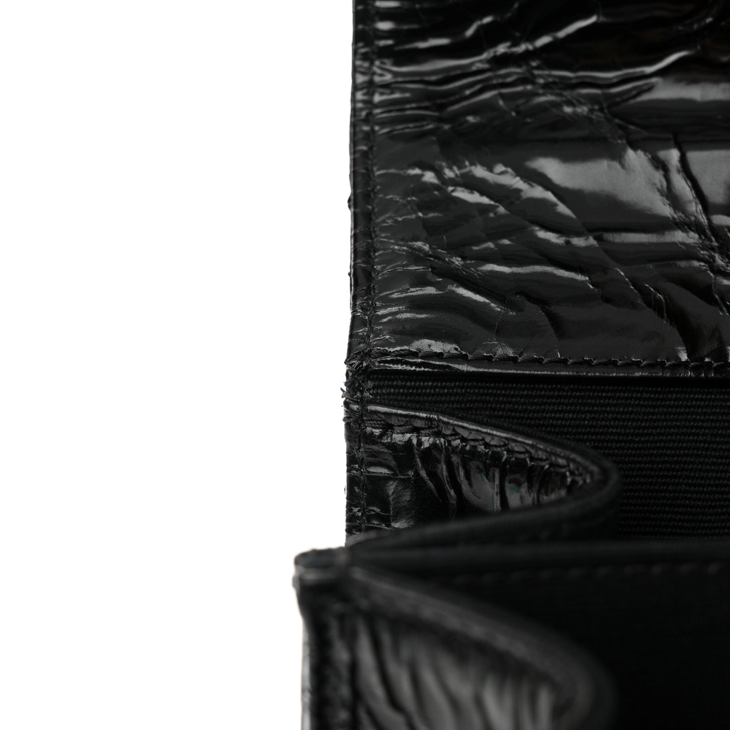 Glazed Calfskin Quilted Rita Top Handle Flap Black