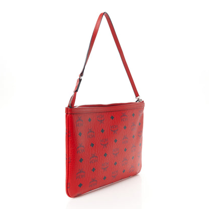 MCM Visetos Liz Shopper Tote Pouch Ruby Red 3 of 9