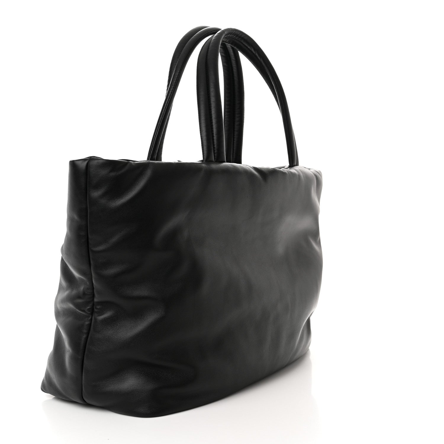 Saint Laurent Lambskin Wide Puffer Tote Black 3 of 13