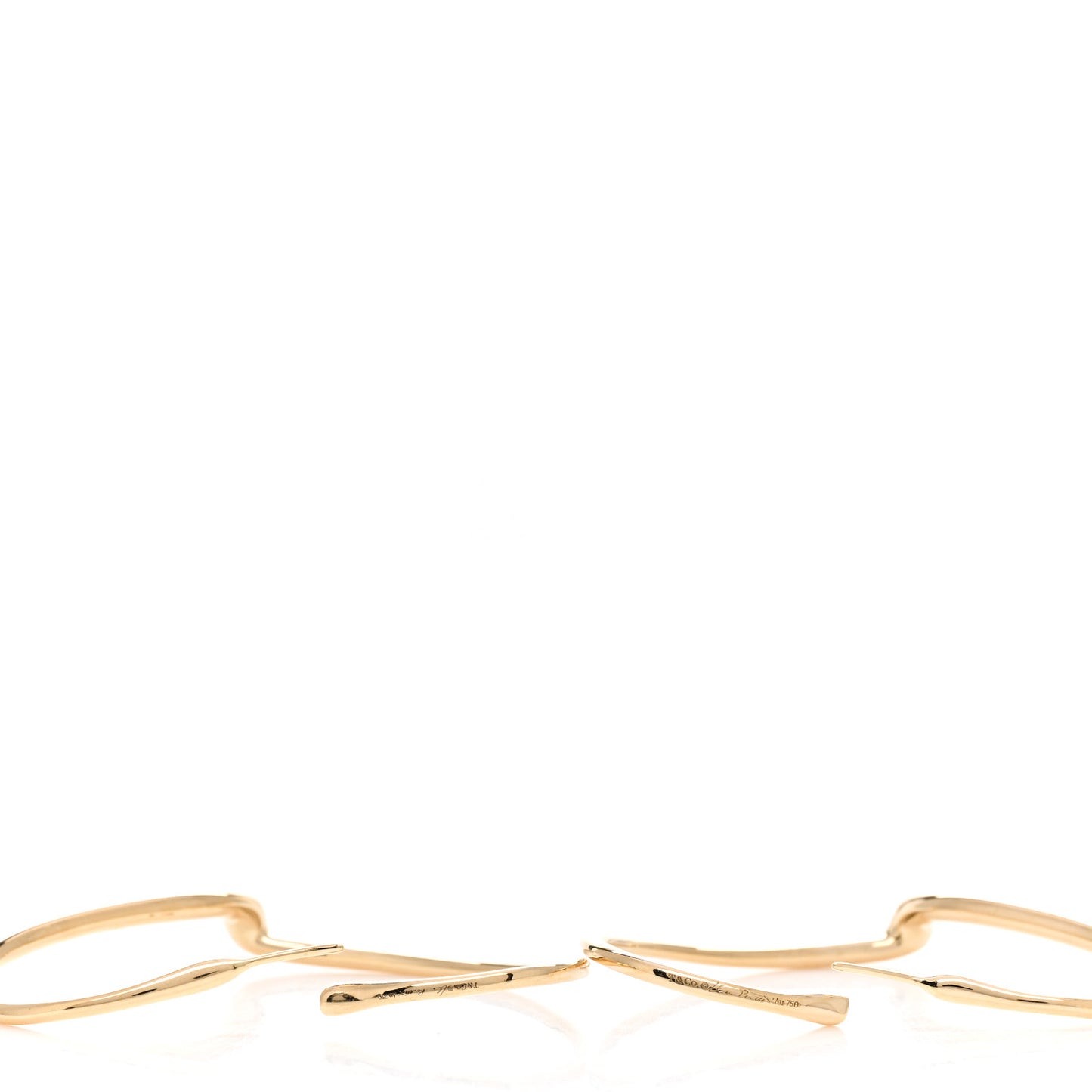 18K Yellow Gold Medium Elsa Peretti Open Heart Hoop Earrings