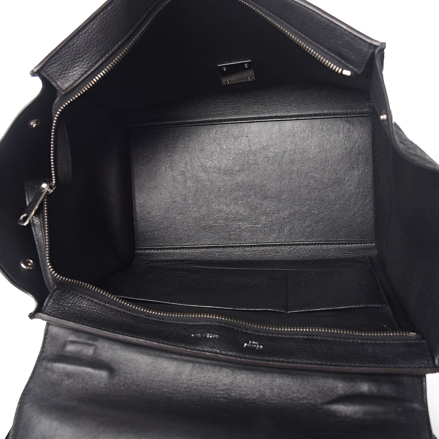 Drummed Calfskin Suede Medium Trapeze Black