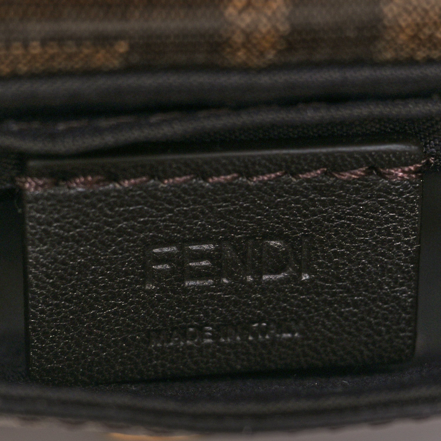 Fendi Glazed Fabric FF 1974 Belt Hip Belt Baguette Bag Mogano Panna 9 of 12