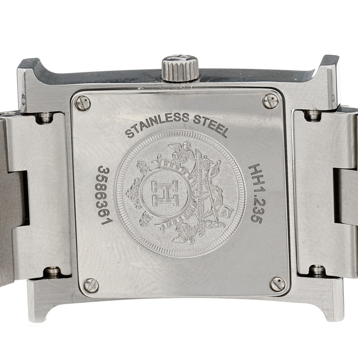 Hermes Stainless Steel Diamond Bezel Mother of Pearl 21mm Heure H Hour Quartz Watch 4 of 5
