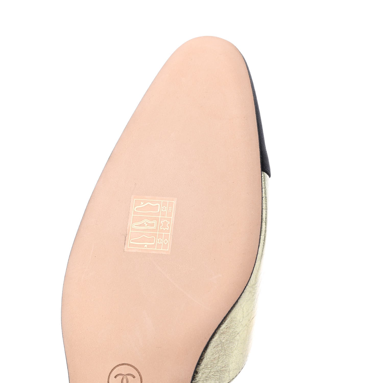Chanel Laminated Calfskin Grosgrain Cap Toe CC Slingback Flats 40 Multicolor Black 10 of 11