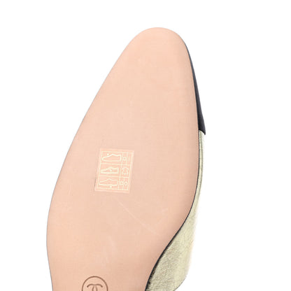 Chanel Laminated Calfskin Grosgrain Cap Toe CC Slingback Flats 40 Multicolor Black 10 of 11